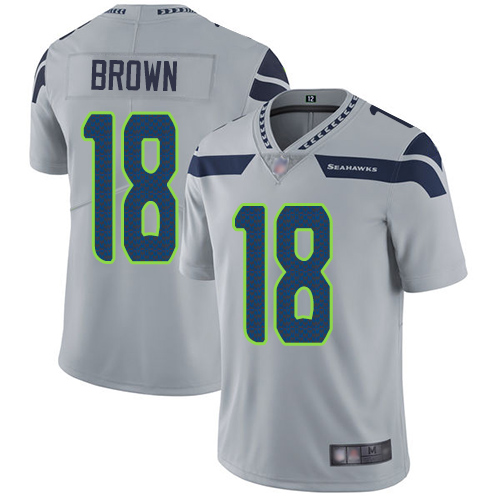 Seattle Seahawks Limited Grey Men Jaron Brown Alternate Jersey NFL Football #18 Vapor Untouchable